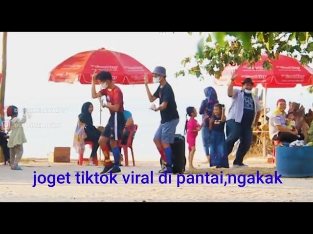 Joget tiktok viral kiri kanan di depan umum di pantai,ngakak