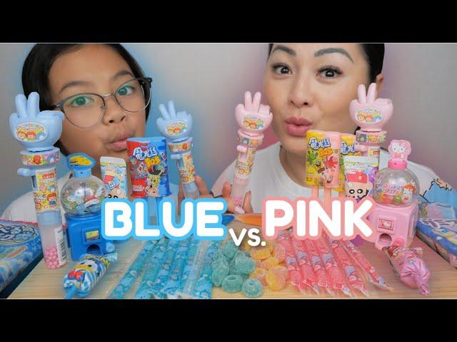 PINK vs BLUE Candies with DIY Japanese Candy | Sissi&Emma