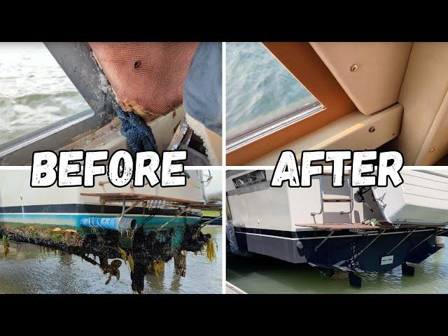 Old Boat into Modern Yacht | 2-month Rebuild in Minutes START TO FINISH | Timelapse