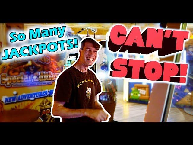 My Brother Can't Stop Hitting This Arcade Jackpot Win! ArcadeJackpotPro