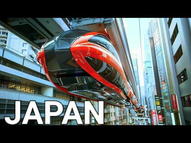  TOKYO JAPAN, FUTURISTIC JAPAN UPSIDE-DOWN TRAIN, RIDING THE WORLD'S LONGEST SKY TRAIN, CHIBA