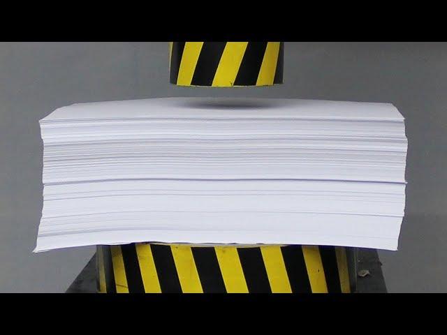 EXPERIMENT HYDRAULIC PRESS 100 TON vs 1000 Sheets of Paper