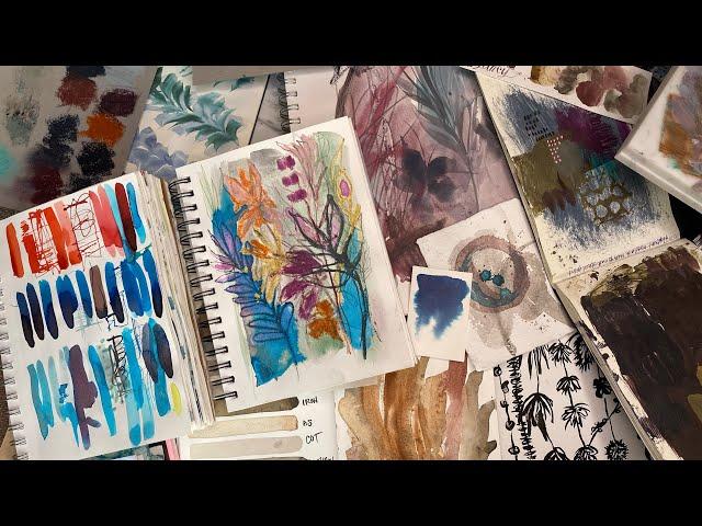 tour inside my mixed media INSPIRATION SKETCHBOOKS {color, ideation, mark making & motifs}