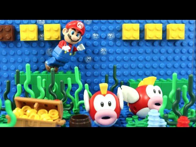 Mario Lego Underwater Level- Swimming In the Sea? Catch That Cheep-Cheep!