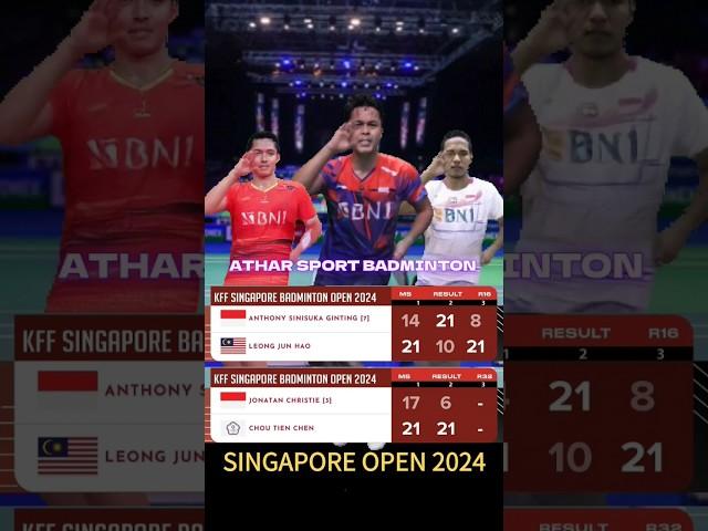 Hasil Singapura Open 2024 Live Singapura Open Hari ini #badminton #bulutangkis #hasilbadminton