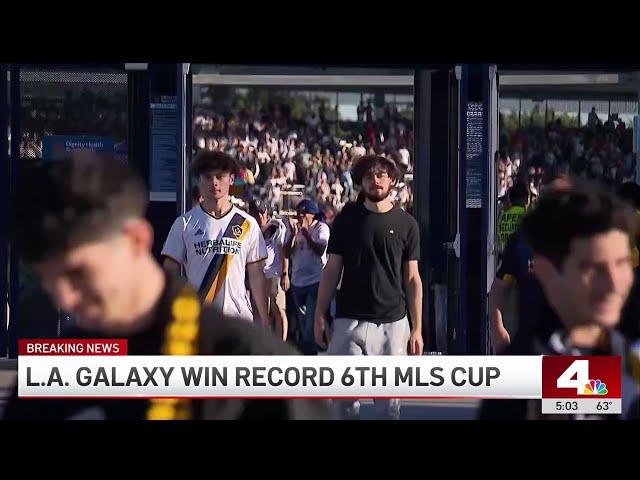 Fans celebrate LA Galaxy's sixth MLS Cup