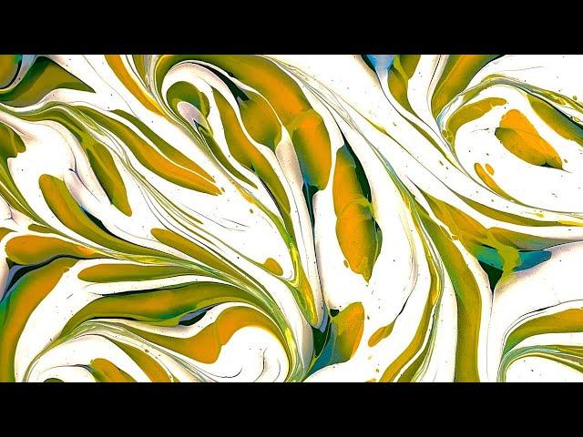 'Golden Hour' A Chaos Ribbon Pour with Marble Roll! Fluid Art Tutorial