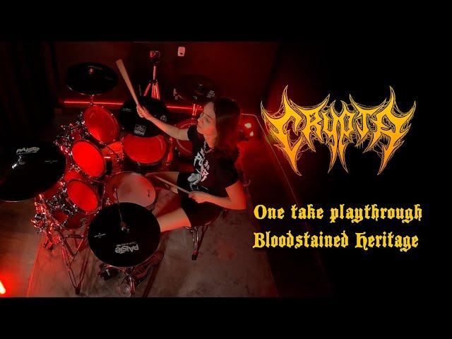 CRYPTA - One Take Drums Playthrough 'Blood Stained Heritage' - By Luana Dametto