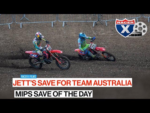 Jett Lawrence's Saves in the Final MXoN Moto for Team Australia | MIPS Save of the Day