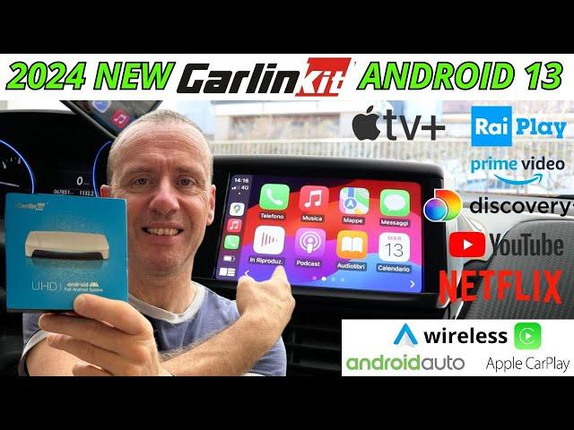 CARLINKIT T-BOX 2024 ANDROID 13 E HAI LA TV IN AUTO SU 2 SCHERMI e CARPLAY ANDROID AUTO WIRELESS