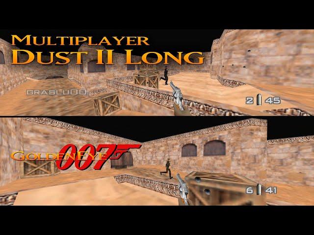 GoldenEye 007 N64 - Dust 2 Long Multiplayer (Custom level)