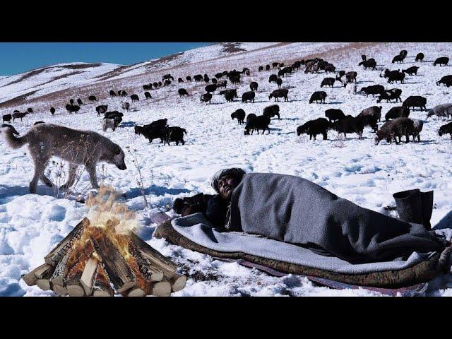 Surviving in the Coldest Village of Afghanistan -63°C | Shepherd Mother cooking Shepherd food