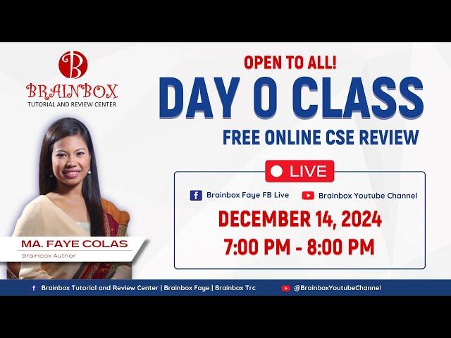Brainbox FREE Online Civil Service Review | Day 0 - December 14, 2024