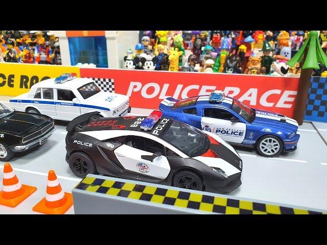 Police car toy racing | LEGO Stop Motion