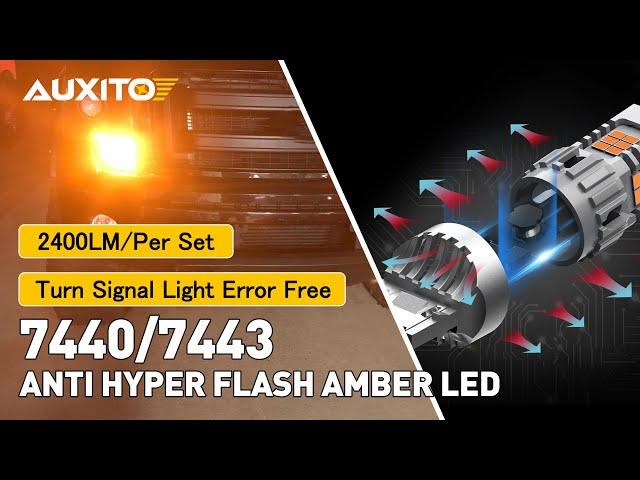 AUXITO 300% Brighter 7440 7443 Anti Hyper Flash Amber LED Turn Signal Light Error Free