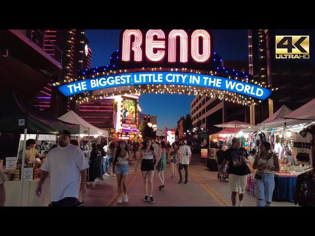 CASINO ROW WALK | DOWNTOWN | RENO NEVADA | 4K 