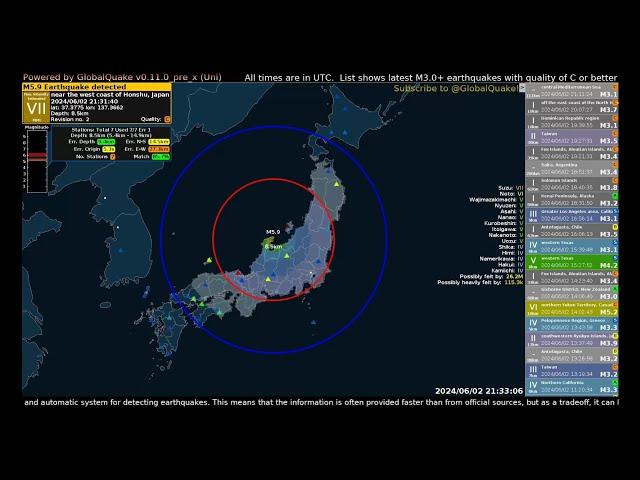 M5.9 Earthquake hits Ishikawa, Japan - June 3, 2024