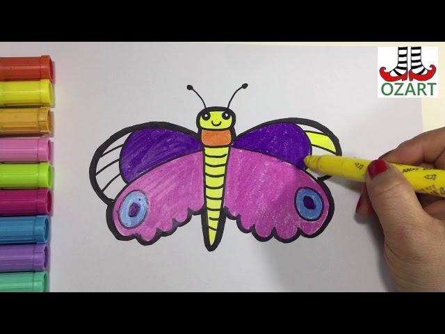 [아동미술]유아미술 / 반짝이 나비그리기/how to drawing & coloring glitter  butterfly for kids/오즈아트ozart️