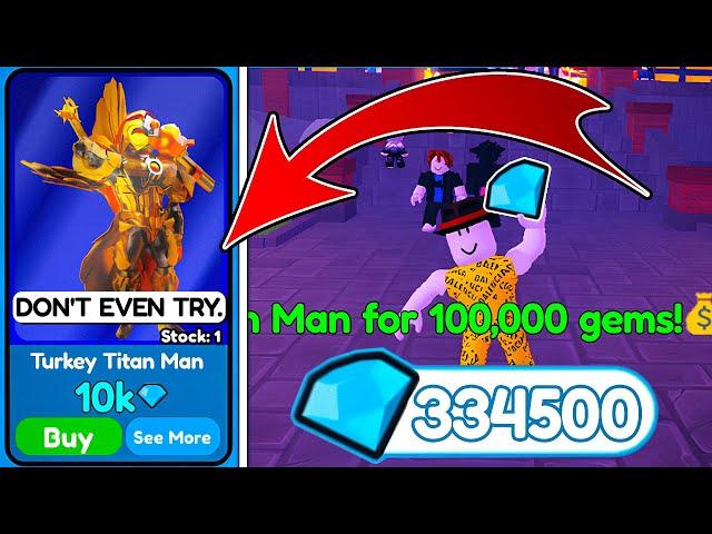 HUGE MISTAKENEW SHINY TURKEY TITAN FOR 10k SOLD FOR 100k - Toilet Tower Defense