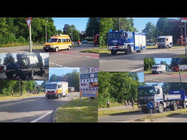 [GASEXPLOSION, GEBÄUDEEINSTURZ] Einsatzfahrten THW, RD und POL