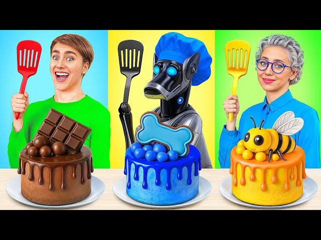 Me vs Grandma Cooking Challenge With Robot Dog | Food Battle by Multi DO Smile