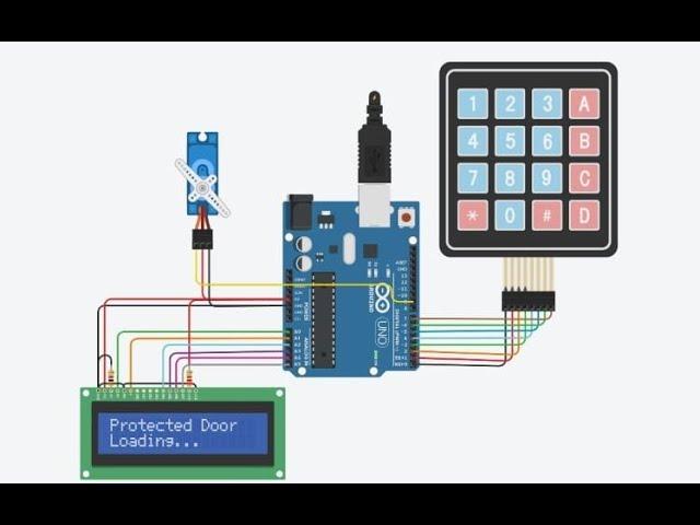 Digital Keypad Security Door Lock using Arduino ||Tinkercad