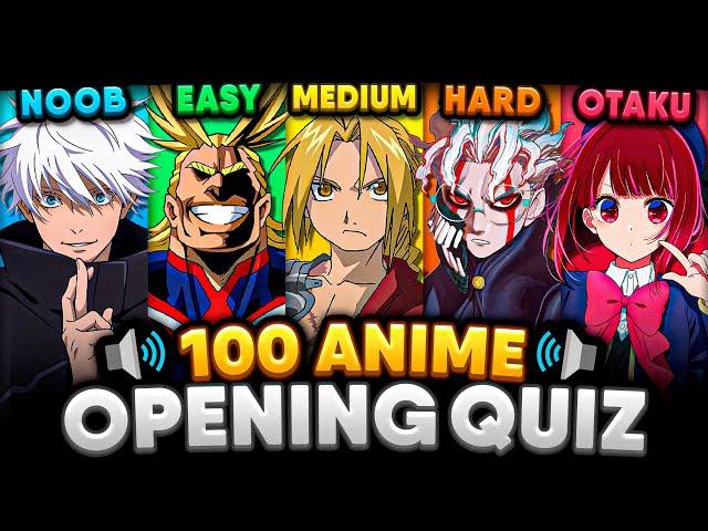 100 ANIME OPENINGS QUIZ【SUPER EASY  OTAKU】100 BANGER OPENINGS 