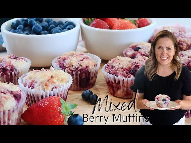 Triple Berry Muffins | The Carefree Kitchen