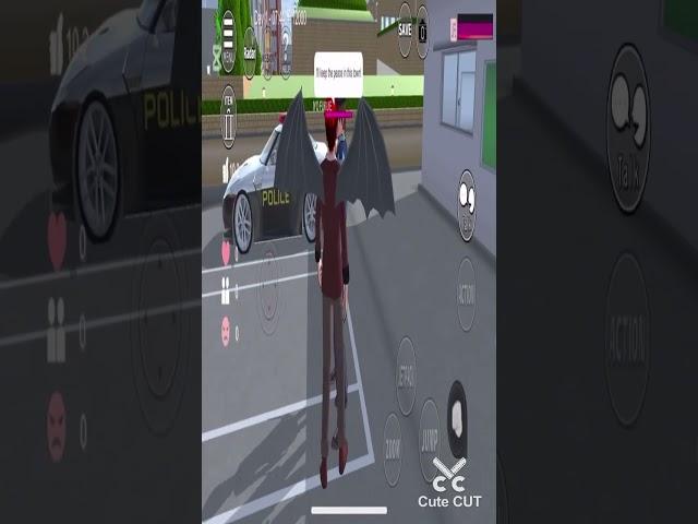 Sakura School Simulator Part 148 - Taiga Yuki vs AI Police car part 2
