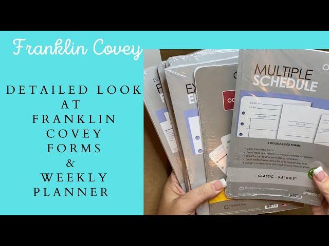 2021 FRANKLIN COVEY CLASSIC INSERTS- UP CLOSE LOOK AT FORMS &  5 CHOICES WEEKLY PLANNER