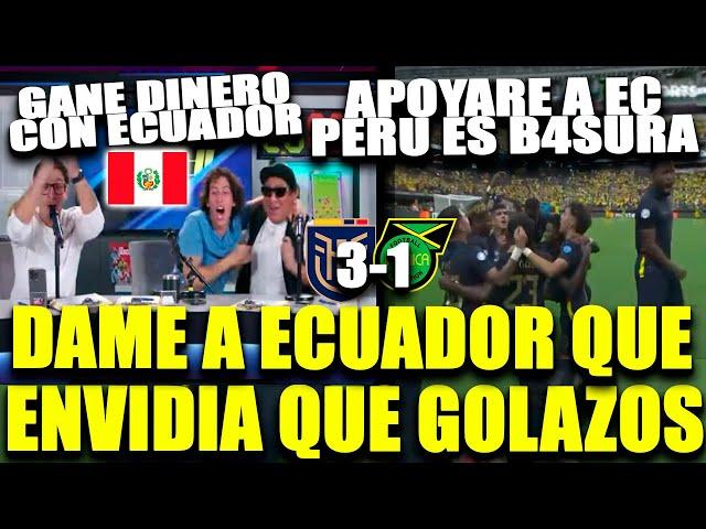 PERUANOS EMOCIONADOS X ECUADOR 3 VS 1 JAMAICA !! AHORA SOY ECUATORIANO VAMOS!! Q TALENTO DIOS