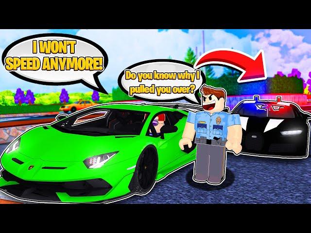 ARRESTING HYPERCAR RACERS IN DRIVING EMPIRE!!! (BUGATTI POLICE CAR)