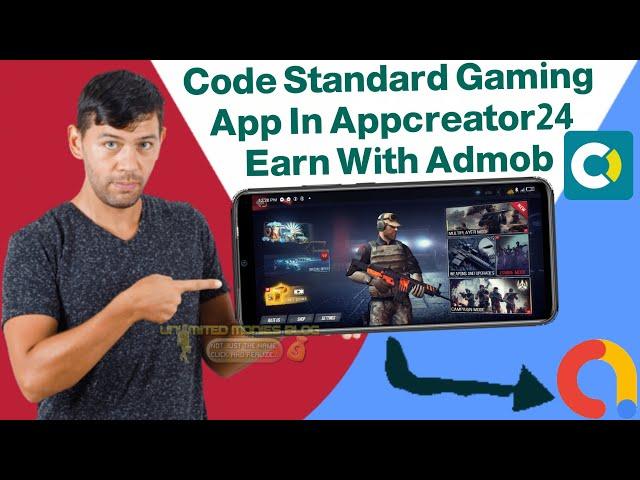 How To Code Standard Gaming App In AppCreator24 And Earn From AdMob Ads(Easy Guide)