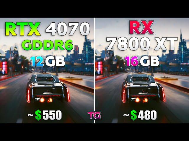 RTX 4070 GDDR6 vs RX 7800 XT - Test in 10 Games