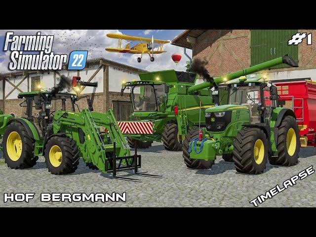 Moving to the new FARM and harvesting WHEAT | Hof Bergmann | Farming Simulator 22 | Episode 1