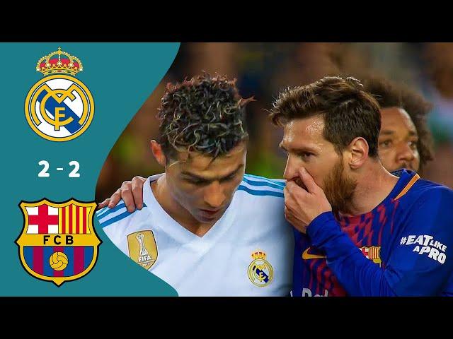 ملخص مباراة ريال مدريد وبرشلونة  2-2  أخر كلاسيكو لرونالدو الدوري الإسباني 2018 تعليق حفيظ دراجي