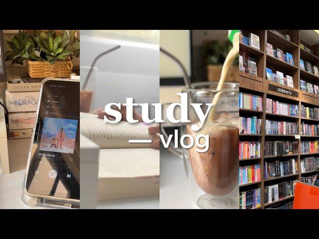 productive study vlog ️ | new bookshelf, taking entrance exams, coffee shops