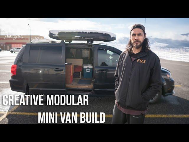 Man lives 2 years in a Mini Van and builds out Amazing Modular Camper that is Everything he Needs.