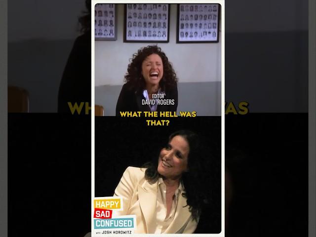 Julia Louis-Dreyfus laughs at her own SEINFELD bloopers