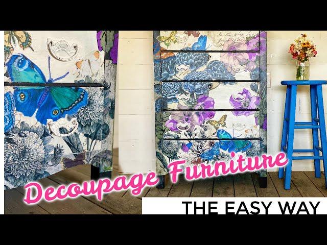 how to decoupage furniture, the easy way!