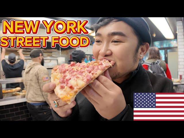 TRYING NEW YORK STREET FOOD! DELICIOUS AND EXPENSIVE!