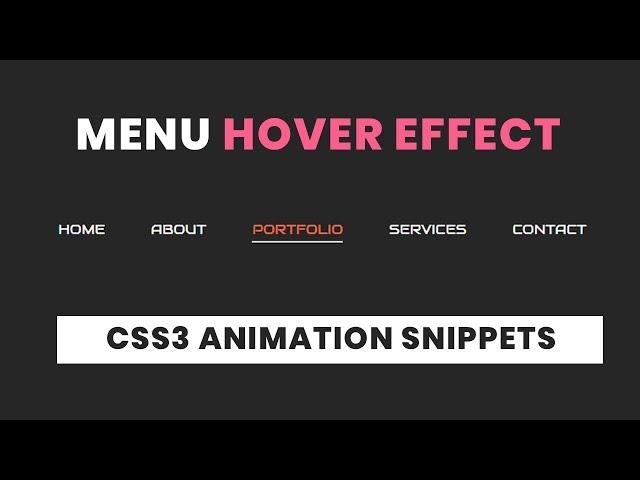 Cool Menu Hover Effect with Using Html and CSS | Navigation Hover Effect