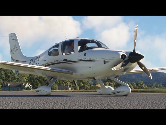 Flying the updated Cirrus SR22 from Ells Willits to Boonville in Flight Simulator