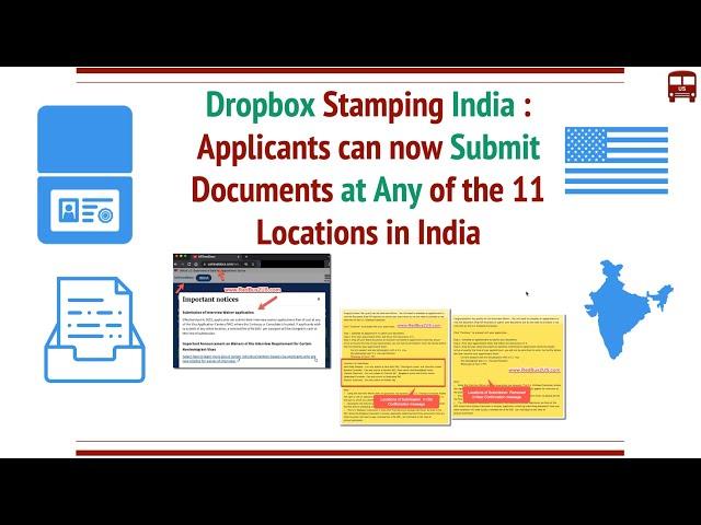 US Visa Dropbox Stamping India: You Can Submit Documents at any of 11 Locations