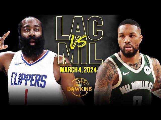 Los Angeles Clippers vs Milwaukee Bucks Full Game Highlights | March 4, 2024 | FreeDawkins