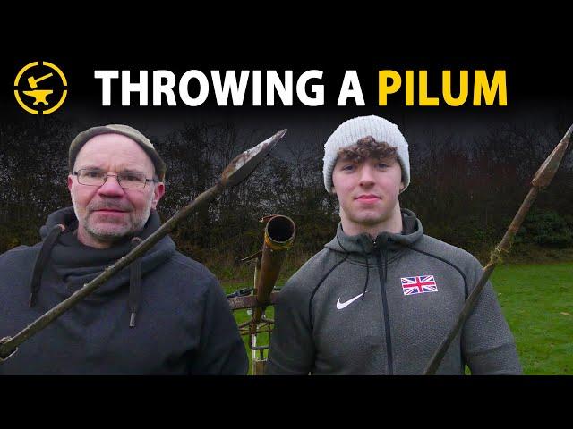 Throwing a Pilum - How far can a Pro throw?