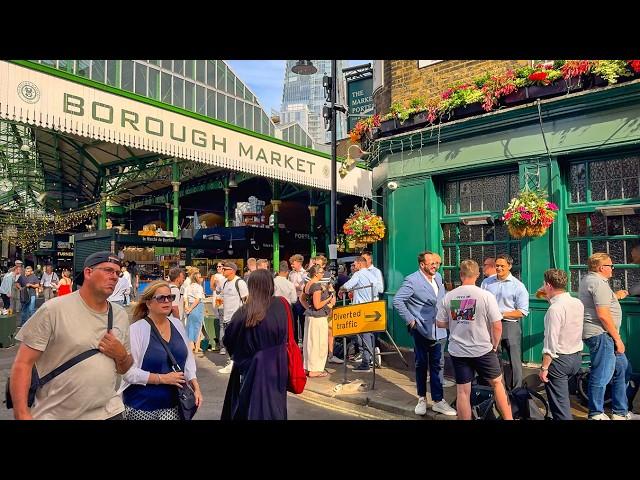 London, UK  South Bank to Borough Market & Tower Bridge - Summer Walk Tour · 4K HDR