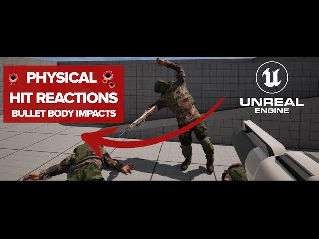 Physical Hit Reactions in Unreal Engine 5 (Test by DNMN) Euphoria Ragdoll Bullet Body Impacts