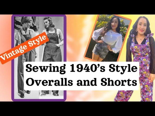 Sewing Vintage Style Overalls and Shorts with Spooky Fabric!