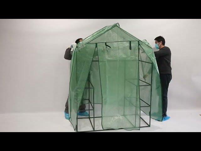 Walk In Greenhouse With 6 Shelves Installation Video